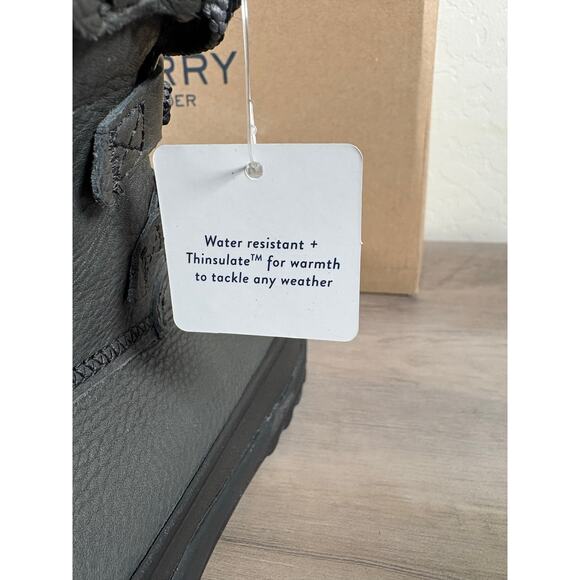 Sperry Maritime Winter Rain Bootie Shoe Black Leather Women's 9 EU 40 New in Box - Picture 4 of 8